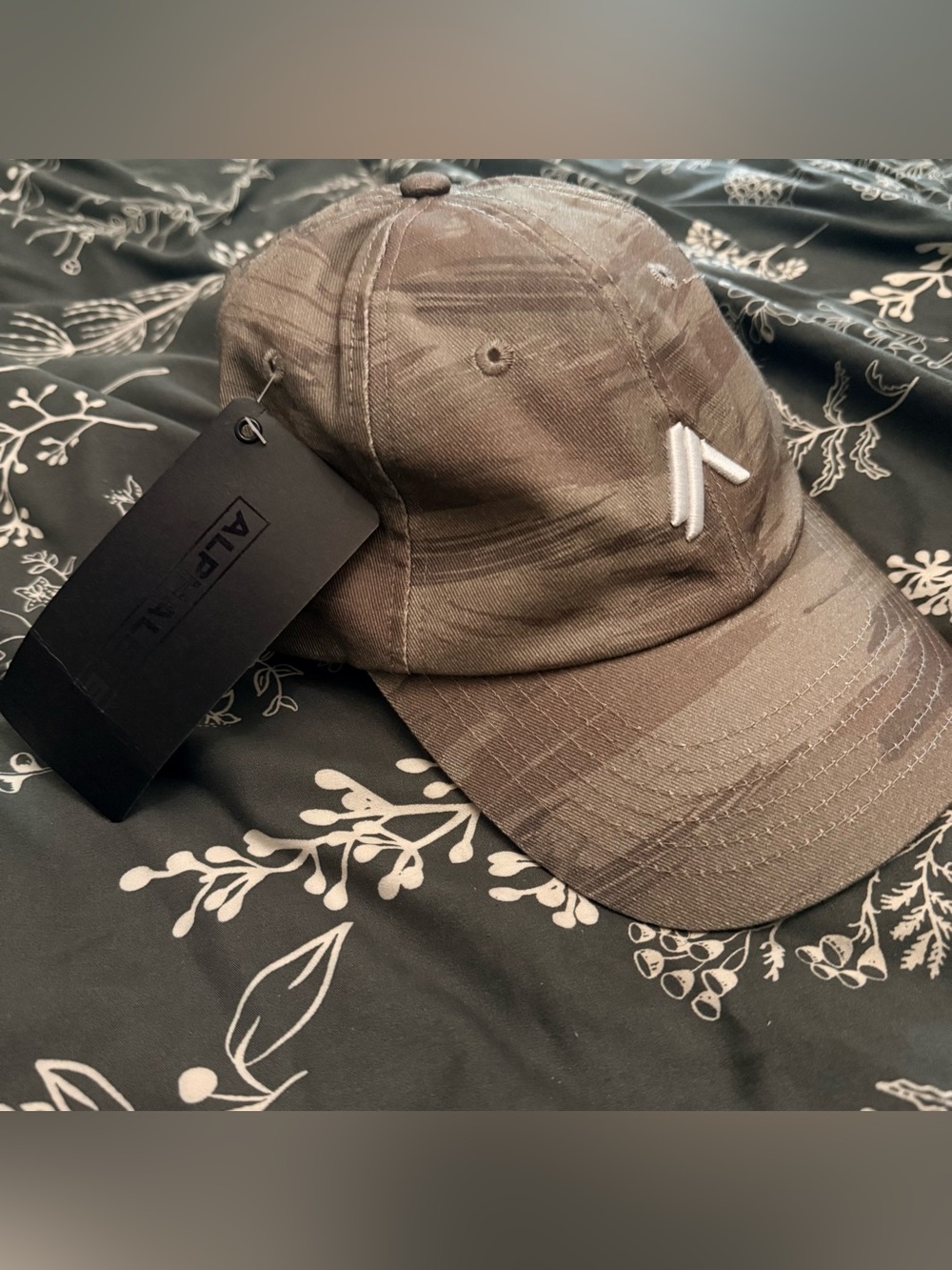 Alphalete Yoga Brown Camo Baseball Cap with White Logo